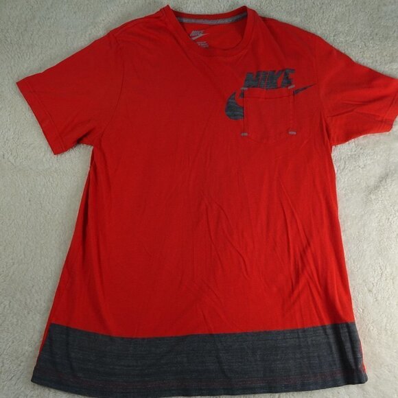 Nike Athletic Red/Gray Swoosh Shirt Size Large - Picture 1 of 6